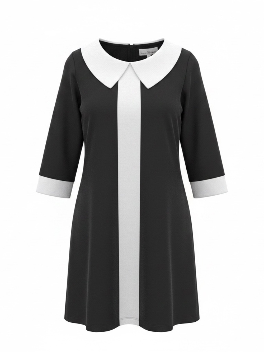 Madcap England Monochrome Peter Pan Collar Midi Dress in Black and White
